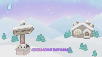 Animated Twitch overlay FULL package - Kitty Workshop | Christmas | Overlays, Alerts, Panels, Screens, Transitions