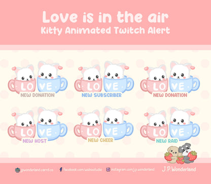 Twitch Stream Animated Alerts - Love is in the air~