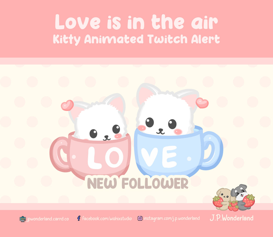 Twitch Stream Animated Alerts - Love is in the air~
