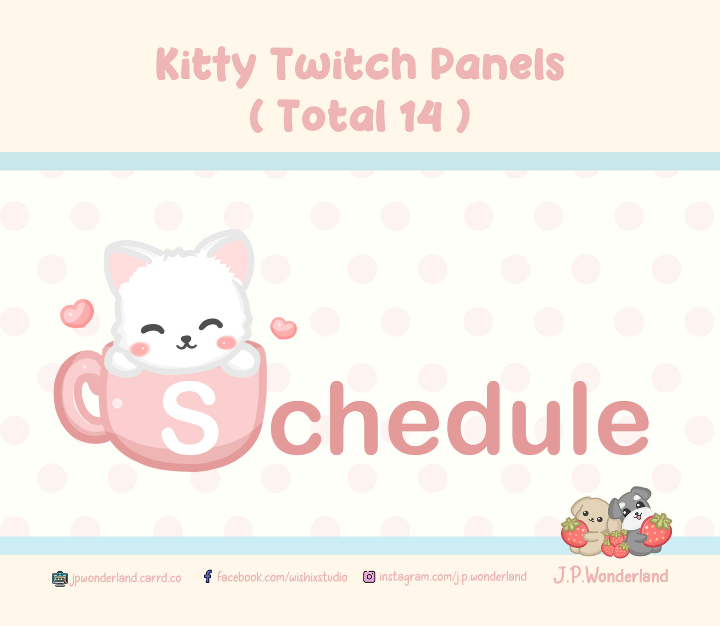 Kitty Twitch Panels (Total 14 Panels) by JPWonderland