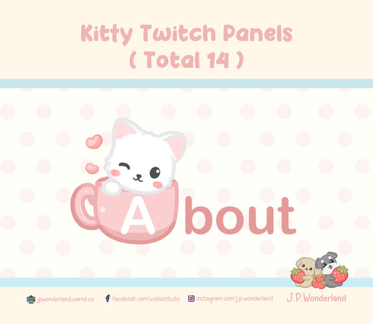 Kitty Twitch Panels (Total 14 Panels) by JPWonderland