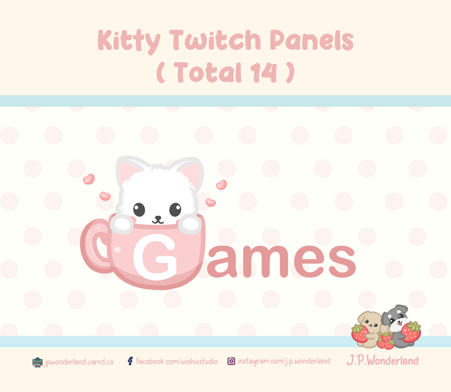 Kitty Twitch Panels (Total 14 Panels) by JPWonderland