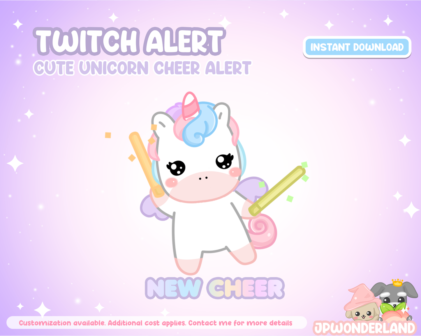 Unique Animated Unicorn Twitch Alerts - Stream Alert | Kawaii Unicorn | Ninja Unicorn