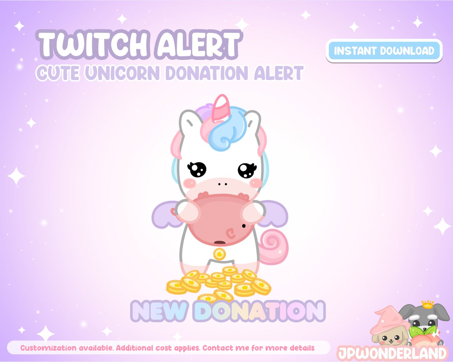 Unique Animated Unicorn Twitch Alerts - Stream Alert | Kawaii Unicorn | Ninja Unicorn