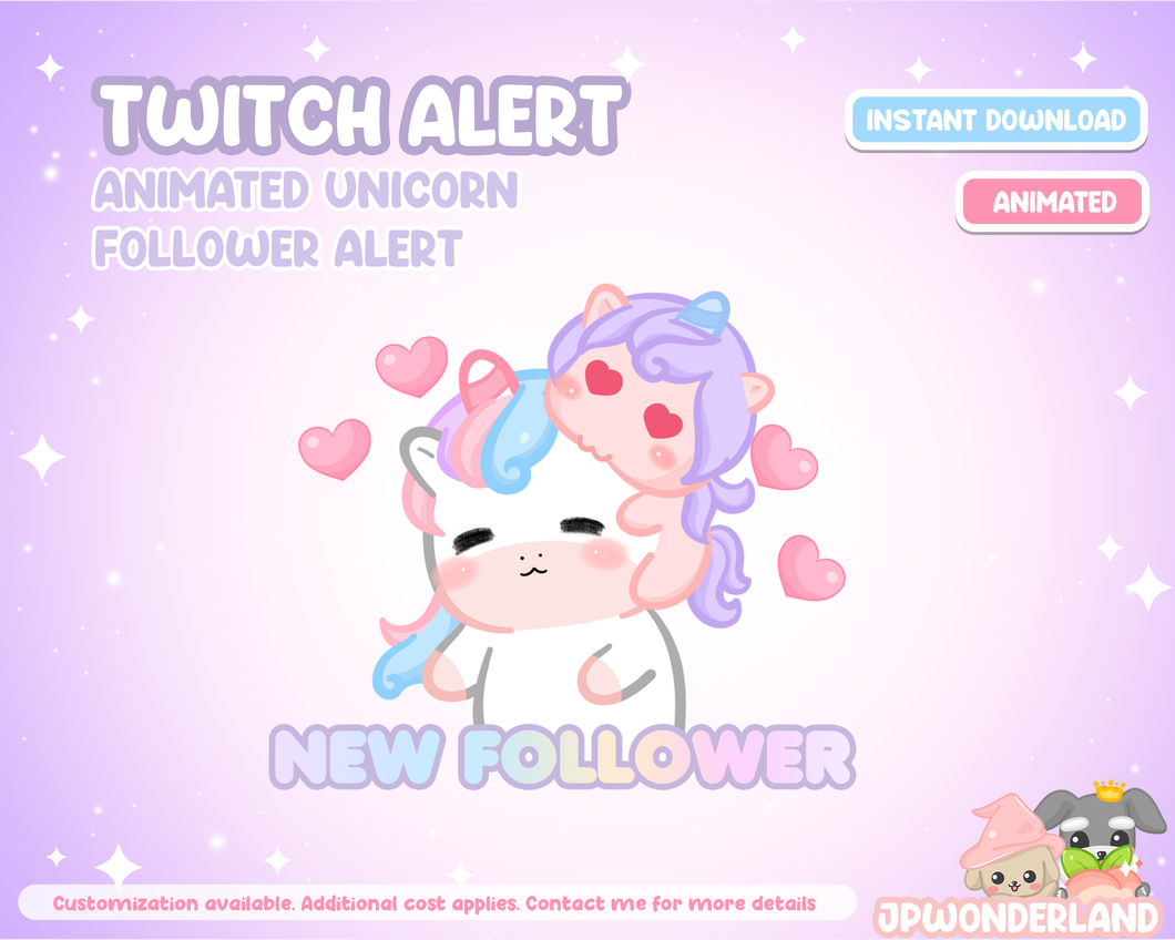 Unique Animated Unicorn Twitch Alerts - Stream Alert | Kawaii Unicorn | Ninja Unicorn