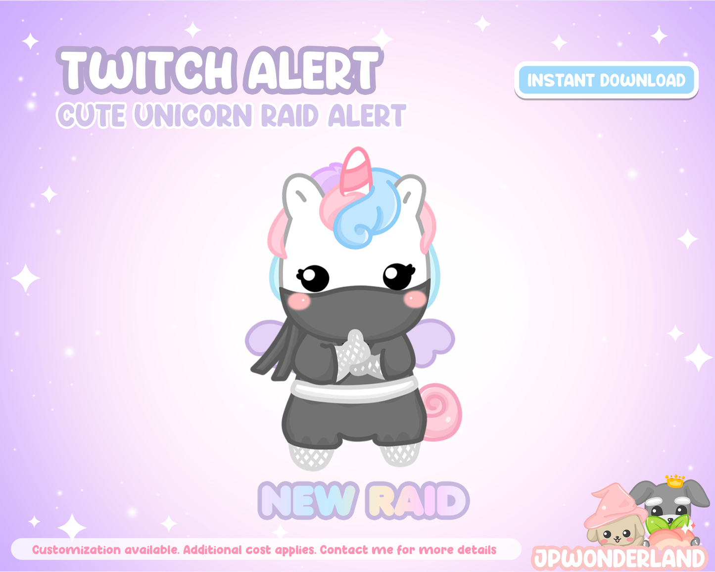 Unique Animated Unicorn Twitch Alerts - Stream Alert | Kawaii Unicorn | Ninja Unicorn