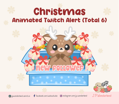 Christmas Animated Reindeer Twitch Alerts