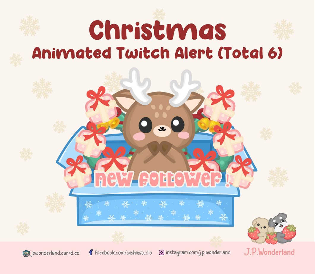 Christmas Animated Reindeer Twitch Alerts