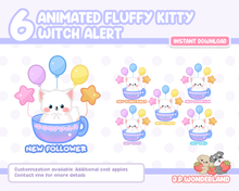 Load image into Gallery viewer, Cute Fluffy Kitty Animated Twitch Overlay Alerts (Total 6)
