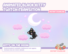 Load and play video in Gallery viewer, Animated Twitch Transition - Kitty on the Moon Luna Series
