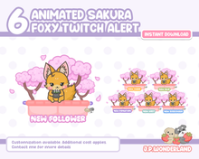 Load image into Gallery viewer, Cute Animated Twitch Alerts - Sakura Kitty (Total 6)
