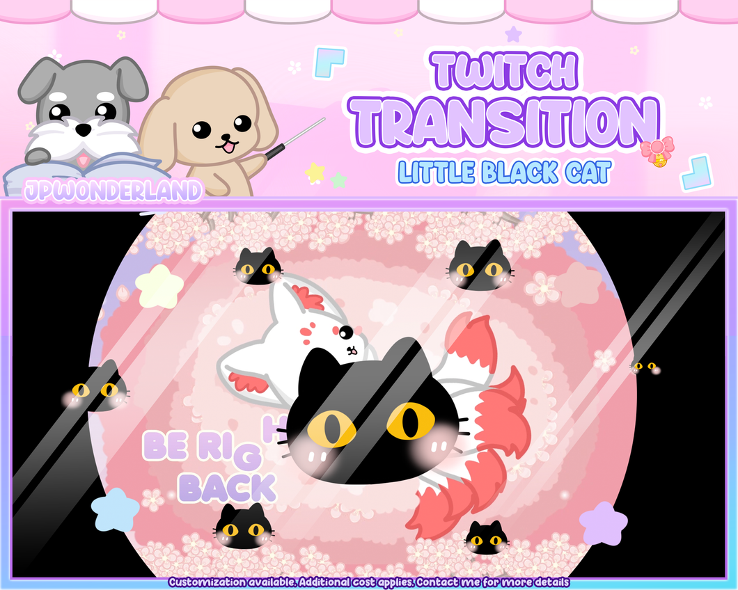 Animated Little Black Cat Twitch Stinger Transition